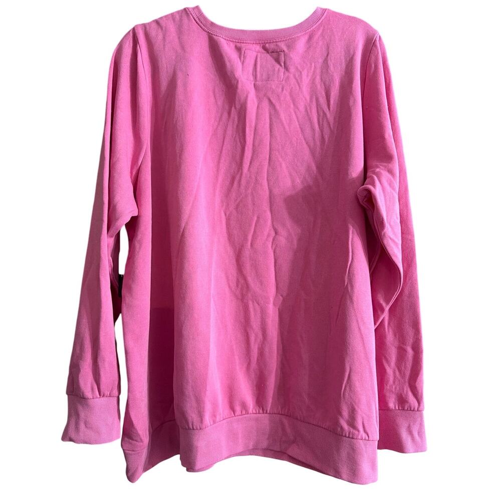 Torrid Women's Plus Size Pink Ombre Nirvana Fleece Crew Sweatshirt Size 2 2X New - Picture 3 of 7